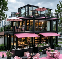 Maison conteneur mobile de luxe préfabriquée et démontable Alibaba, maison modulaire moderne à ossature en acier pour hôtel-resort