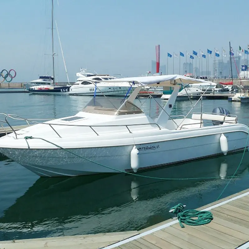 Mini yacht de luxe en fibre de verre, 6m, petit bateau pour sport, pêche, original