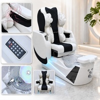 Fauteuil de pédicure et de massage multifonctionnel moderne en cuir, station de bain de pieds réglable avec pompe à jets pour salon de manucure et spa