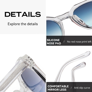 Lunettes de soleil ovales transparentes de haute qualité Sunray, film coloré, UV400, verres polarisés, monture TR90, lunettes rétro pour femmes, lunettes de créateur pour hommes - Product Image 3