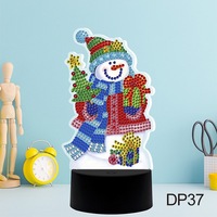 Lampe LED de peinture diamantée DIY, kit de broderie mosaïque avec perles acryliques en forme flottante pour portrait, veilleuse décorative pour la maison