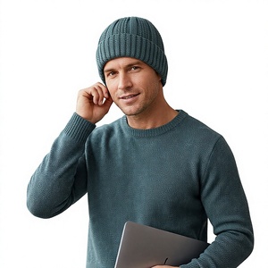 Gorro de Punto Unisex, Color Sólido, Estilo Casual de Invierno, 100% Acrílico, para Adultos, para Exteriores, 58-60CM - Product Image 1