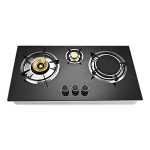 Factory Price Tempered Glass Gas Stove Infrared Cooker Kitchen Gas Hob 3 Burner Cooktops