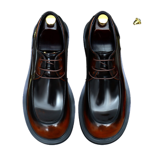 Zapatos Oxford Clásicos de Vestir para Hombre, de Cuero Vacuno, Punta Redonda, para Bodas y Trajes, Estilo Casual con Cierre de Cordones - Product Image 4