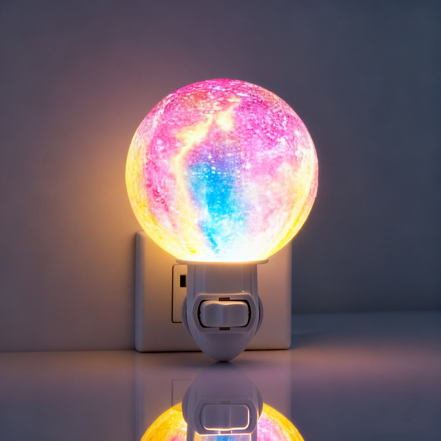 3D Moon/Earth Shape LED Night Light Star Projection Colorful Modern ABS Plug-In Home Lamp Kids Bedroom High CRI 95 Middle for