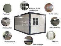 WELLCAMP Ufficio Container Smontabile, Appartamento Prefabbricato, Edificio Modulare Portatile dal Design Moderno, Colore Bianco