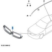 51138098225 Convient pour BMW Série 2 G42 Grille de pare-chocs avant Noir brillant avec trous