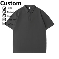 Polos de manga corta con logotipo personalizado al por mayor, 250g/m², 100% algodón, polos con hombros caídos, polos impresos en 3D personalizados