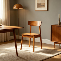 Chaise de salle à manger en bois d'hévéa, vente en gros, conteneur complet, commande en vrac, faible MOQ, directement de l'usine, mobilier en bois massif avec dossier incurvé