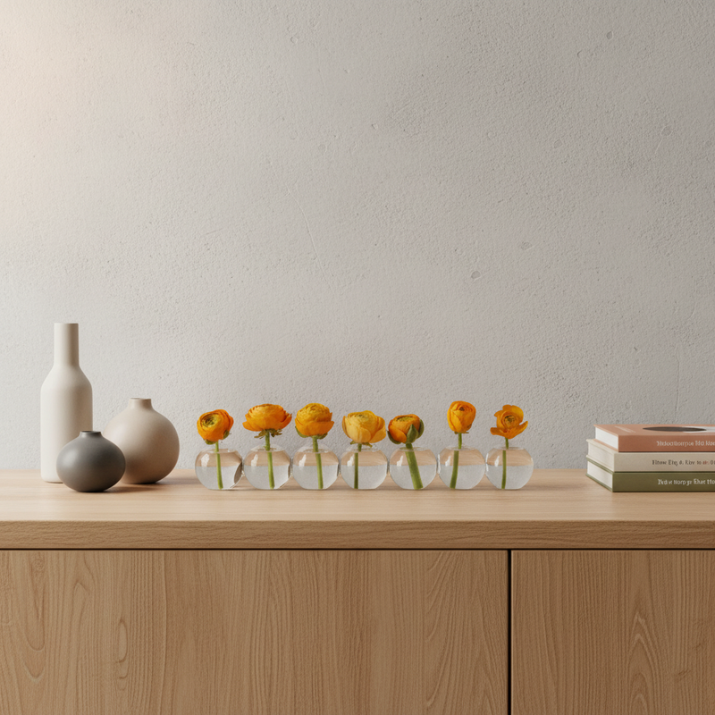 Glass Flower Vase Pomegranate Shaped Vase