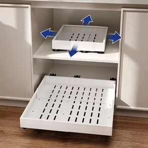 Cajón de Cubiertos Plegable de Acero al Carbono con Recubrimiento en Polvo, Montado en la Pared, Deslizable, Extensible, para Almacenamiento en Gabinetes - Product Image 1