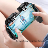 Manette de jeu sans fil H9 à six doigts avec gâchettes de tir, ventilateur de refroidissement, joystick en ABS, logo personnalisé pour Free Fire