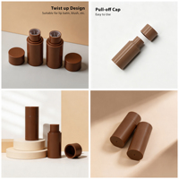 Tube vide de 5 ml en gros avec bouchon torsadé et capuchon amovible pour baume à lèvres, blush, rouge à lèvres solide, déodorant