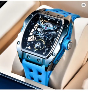 Reloj Mecánico Automático para Hombre PAGANI Design, Marca de Lujo YS018, Esfera Esqueleto, Cristal de Zafiro, Resistente al Agua 50M, Correa de Caucho Tonneau - Product Image 6