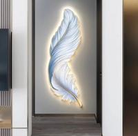 Peinture de décoration de foyer d'entrée de plume, peinture d'éclairage d'ambiance, peinture de couloir