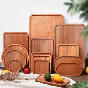 Platos de cena de madera personalizados, plato de comida japonés para Sushi, bandeja para carne, plato de servicio de madera para hogar y restaurante
