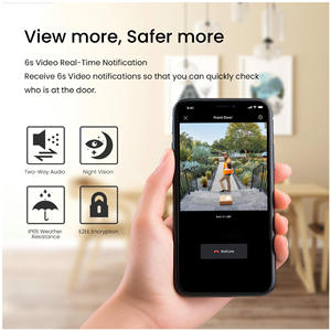 Nouvelle Arrivée Sonnette Vidéo Intelligente <span class=keywords><strong>Ring</strong></span> avec Caméra Double Porte 5MP, Étanche, Audio Bidirectionnel, WiFi, Rechargeable sur Batterie et Vision Nocturne - Product Image 3