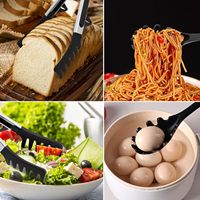 Ensemble de cuillères à spaghetti et pinces à pâtes améliorées, fourchette à pâtes robuste, cuillère à nouilles à dents, pinces multi-usages