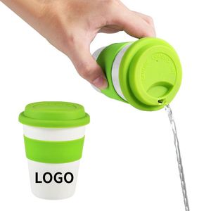 แก้วกาแฟแบบพกพา ดีไซน์ใหม่ ปากดูดตรง พร้อมฝาปิดซิลิโคน สกรีนโลโก้ได้ เหมาะสำหรับห้างสรรพสินค้า - Product Image 1