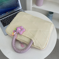 Sac à main pour ordinateur portable de grande capacité 14-15 pouces, rembourré, mignon, décontracté, sac de transport léger et portable pour femmes