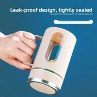 Tasse de bureau isotherme double paroi avec infuseur à thé intégré, grande capacité, design cartoon