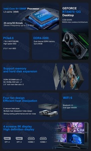 Mini PC de jeu 14e génération I9 14900F I7 14700F pour RTX4070 12G RTX4060Ti 2xDDR5 Win11 WiFi6 BT5.2 HD2.0 DP Ordinateur de bureau - Product Image 4