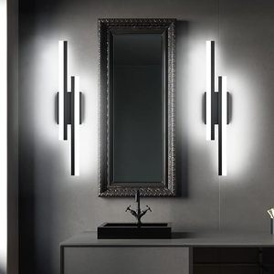 Lámpara de Espejo Moderna con Certificación ETL, Sin Pedido Mínimo, 24 y 32 Pulgadas, Iluminación LED para Baño, 3CCT, Regulable, Negra - Product Image 2