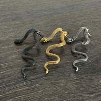 Boucles d'oreilles serpent détachables de style bohême européen et américain Nouveaux bijoux en alliage exagérés à la mode pour femmes