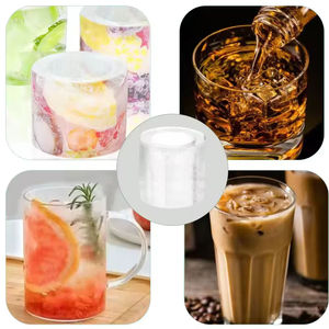 Moldes de silicona de grado alimenticio 3 en 1 FDA/LFGB para cubitos de hielo, bandejas cilíndricas flexibles y ecológicas de 20/30/40 oz, vasos térmicos, máquina para hacer helados - Product Image 4