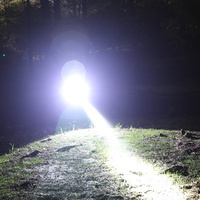 Lampe frontale rechargeable à LED jaune 3 modes, étanche IP55, zoomable, avec détecteur de mouvement, construction en plastique, idéale pour la pêche de nuit
