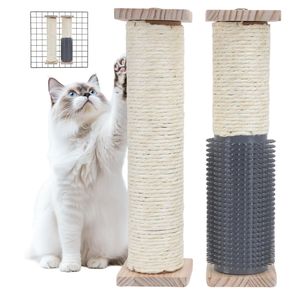 Poste de rascado para gatos alto y moderno con pista de bolas de madera, juguete interactivo de Sisal para Navidad y Halloween, árboles de madera duraderos para gatos - Product Image 1