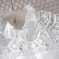 Nouvelle Robe d'été pour Filles, Couleur Unie Blanche, Style Décontracté avec Ceinture à Ruban, Vêtements en Gros en Stock pour Enfants