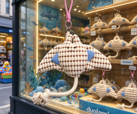 Porte-clés en peluche Raie, pendentif animal marin doux et rembourré pour décoration de sac, cadeau de vacances, raie en peluche personnalisée