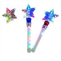 Baguette magique LED avec lumières rotatives et musique pour les célébrations d'Halloween et du Nouvel An - Fonctionne avec des piles AA