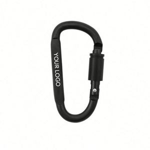 Custom Logo Aluminum D Shape Locking Carabiner Screw Gate Spring Snap <b>Hook</b> <b>Clip</b> for Outdoor Event Giveaways - Product Image 1