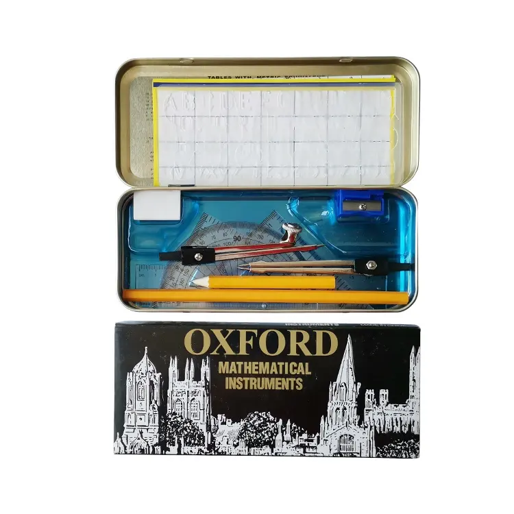 Oxford Compass Divider Mathematical Math Set in Tin Box