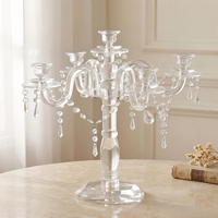 Porte-bougies en acrylique de style européen, lot de 5, accessoires de décoration de mariage, guides de chemin, centres de table pour la maison et l'hôtel, modèle 8001
