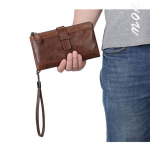 กระเป๋าคลัทช์หนังวัวแท้ AndoBag สไตล์เรโทรสำหรับผู้ชาย กระเป๋าสตางค์ยาว RFID พร้อมช่องใส่บัตรธุรกิจ ความจุขนาดใหญ่ กระเป๋าคล้องมือ รุ่น 1421 - Product Image 2