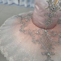 Gaun Tutu Balet Anak Warna Gradasi Pink Putih, Tutu Pancake Profesional Berhias Perak dengan Renda untuk Anak Perempuan, Ideal untuk