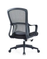 Chaise de bureau de direction au design moderne, ergonomique, dossier moyen en maille, pivotante, avec support lombaire, hauteur réglable, base en acier, 3 vérins à gaz