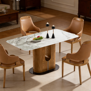 Mesa de Comedor de Mármol de Mediados de Siglo, Estilo Italiano Ultra Minimalista, Rectangular, para Apartamentos Pequeños, Moderna - Product Image 4