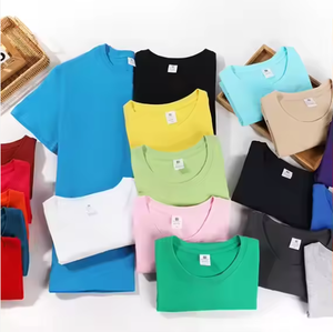 T-shirt à manches courtes pour homme, col rond, couleur unie, 100% coton jersey, coupe décontractée, respirant, tricoté, uni teint - Product Image 1
