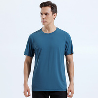 Vêtements Stock Courante Froide Tactile Tissu Blanc T Shirt À Séchage Rapide Sport T-shirt Fitness Hommes T Shirt Avec Nylon Spandex