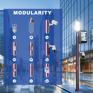 Hochwertige IP65 wasserdichte <span class=keywords><strong>Cloud</strong></span>-Plattform SCCS Smart Pole mit HD-Kameras WIFI-LCD-Display RGB-Status leuchte für intelligente Städte - Product Image 4