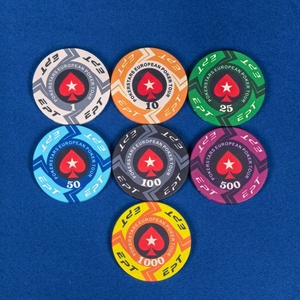 Jetons <span class=keywords><strong>de</strong></span> <span class=keywords><strong>poker</strong></span> en céramique personnalisés en gros <span class=keywords><strong>de</strong></span> 10g, 39mm, modèle professionnel EPT Casino European Hot Texas Coins avec dénomination personnalisée - Product Image 2