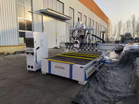 Máquina CNC de doble hilera y doble proceso 2060 para anidamiento, router CNC industrial para corte de madera, equipo para fabricación de muebles al por mayor