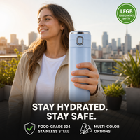 Bouteille Isotherme Intelligente en Acier Inoxydable 420 ml, Personnalisable avec Logo, Double Paroi Scellée, Affichage Numérique LED, Portable