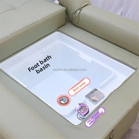 Lit de spa japonais MOOLIN avec spa pour les pieds intégré à circulation d'eau, lit de pédicure et table de lavage des cheveux pour mobilier de salon