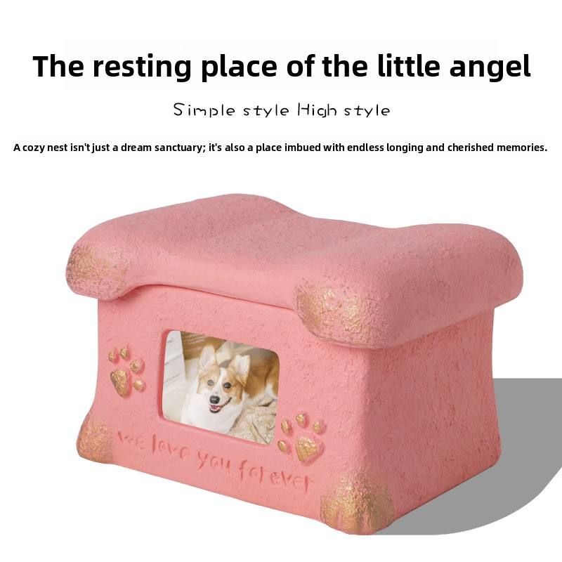 Handmade Angelic House-Shaped Pet Cremation Urn - Memorial Box for Dogs Cats by Hangzhou Musenzhou I