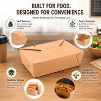 Boîte d'emballage alimentaire en papier kraft jetable, personnalisable, haut de gamme, moderne, luxueuse, écologique, de qualité alimentaire, pour salade, sandwich, à emporter
